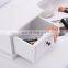 Folding Mirror Black Wood Vanity Set Makeup Table Dresser 4 Drawers + Stool