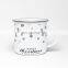 Christmas holiday Factory wholesales customized white metal coffee expresso enamel camp drinking cup