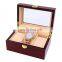 Custom high quality wood luxury three-compartment watch case