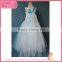 Pleated skirt royalblue yarn dress with embroidered rosette waist halloween costume gauze dress                        
                                                                                Supplier's Choice