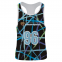 Customized Sublimation Black Singlet of Line Pattern