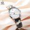 SHENGKE Female Marbling Watches  Black with White Watch  Snakeskin PU Strap Quartz Watches