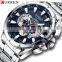 CURREN Sport Watches Mens Luxury Brand Quartz Clock Stainless Steel Chronograph Big Dial Wristwatch With Date Relogio Masculin