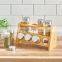 Bamboo Kitchen Cabinet Free-Standing Bamboo Countertop Spice Rack Storage Organizer Shelf