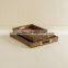 Set Of 2 Dark Brown Rectangular Handcrafted Rattan Serving Tray, Wicker Fruit tray Wholesale Handwoven