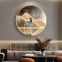 Luxury home decoration printed abstract animal fish elk crystal porcelain painting