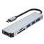 Aluminum 6 In 1 USB Hub HDMI*1+USB3 .0*1+USB 2.0*2+micro SD*1+SD*1