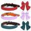 factory wholesale fabric and leather dog collars with bowknot