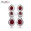 Factory Wholesale Best Quality Zircon Jewelry Baguette Multi Colored Stones Earrings