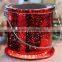 5 Inch Red Mercury Glass Candle Holder/Red Mercury Glass & Floral Candle Holder/Glass Vase For Wedding & Home