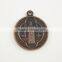 Antique copper saint benedict medal religious pendant