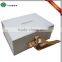 Luxury white cardbaord folding gift box with ribbon closure
