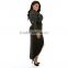 F20349A Hot sale plus szie prom dresses long sleeve sexy leopard print irregular stitching plus size clothing for women