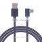 High speed 90 degree micro usb charging cable 90 Degree right/left Angle USB Cable