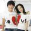 China OEM cotton cheap price couple t-shirts for lovers