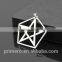 Fashion Men Jewelry Titanium 316L Stainless Steel Pentagram Pendant Necklace Free Chain