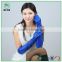 Colorfur Women Leather Gloves Blue Ladies Long Gloves with Premium Sheepskin