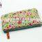 Flowers printing and embroidery bird 100% cotton stuffed pencil case bag