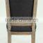 Classic French style Solid OAK Carved Black Linen Dining chair/restaurant chair(CH-809-OAK)