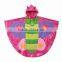 PVC children print rain poncho with hood