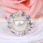 fashionable flower shape big plastic pearls metal alloy napkin rings for wedding
