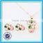 Cheap price crystal fashion jewelry set for ladies earrings necklace jewelry set