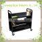 Factory direct supply steel library book trolley school library book cart cart with wheels handle