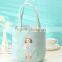 2016 Lovely Girl Striped Design Canvas Lunch Bag for Girl