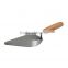 Bricklaying trowel with wooden handle, carbon steel blade, 7"