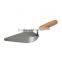 Bricklaying trowel with wooden handle, carbon steel blade, 7"