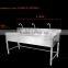 Commercial hotel restaurant stainless steel kitchen sink cabinet with faucets
