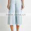 Quiet Color Midi Pants Frayed Denim Gauchos For 2016 Summer Women
