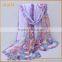 New listing Digital print custom design silk scarf popular shawl