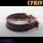 farbic rope pinion big real leather bracelet