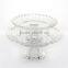 Clear Set 2 Vintage Flower Carving Round Glass Plate