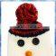 100% acrylic knit Snowman gloves mitten with cute pom pom