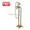 Gold plated bath shower faucet classic bathroom design good quality brass floor standing bath mixer