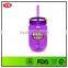 Bpa Free 540ml Customized Plastic Jar Tumbler With Straw