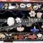 Black Italian Rectangle Inlay Marble Table Top, Marble Inlaid Table, Black Flowers Inlaid Table Top