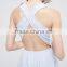 Sexy cross back designer wedding dress 2016, skate dress elegant