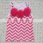 Fancy Red Striped Cotton Chevron Petti Top Designed for Stage Girl Top