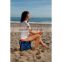 Multifunction folding beach chair with cooler bag