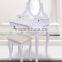 Wooden french dressing table with mirror and 5 drawers
