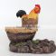 Resin Souvenir With Hens and Roosters