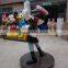FRP black cat police cartoon statue