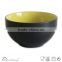 matt color round shape ceramic two tone soup bowl