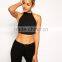 Latest Arrival Open Back Crop Top With Halter Neck In Crepe