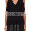 Customized Wholesale Lady's Apparel Fashion Design Crepe Open-shoulder Top(DQM021T)