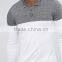 Custom Long Sleeve Button Placket White Contrast Design Men's 100% Cotton Lightweight Knit Slim Fit Casual Polo T-Shirt