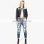 denim black jacket for women wit a little lace OEM services